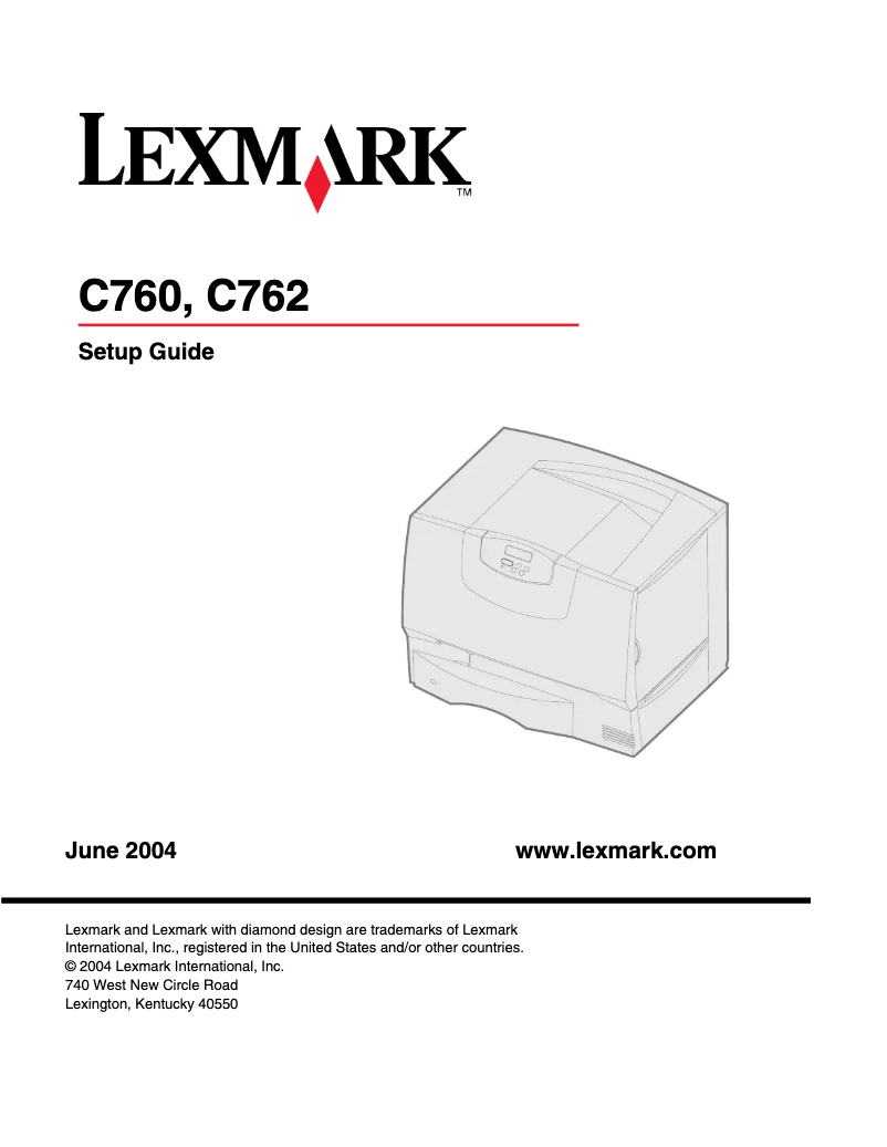 Page 1 de la notice Guide d'installation Lexmark C760