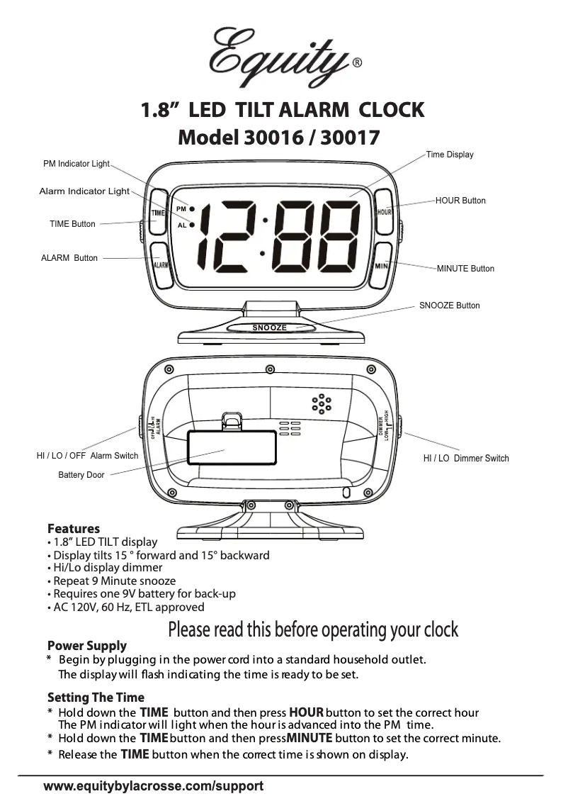 Page 1 de la notice Manuel utilisateur La Crosse Technology 30017