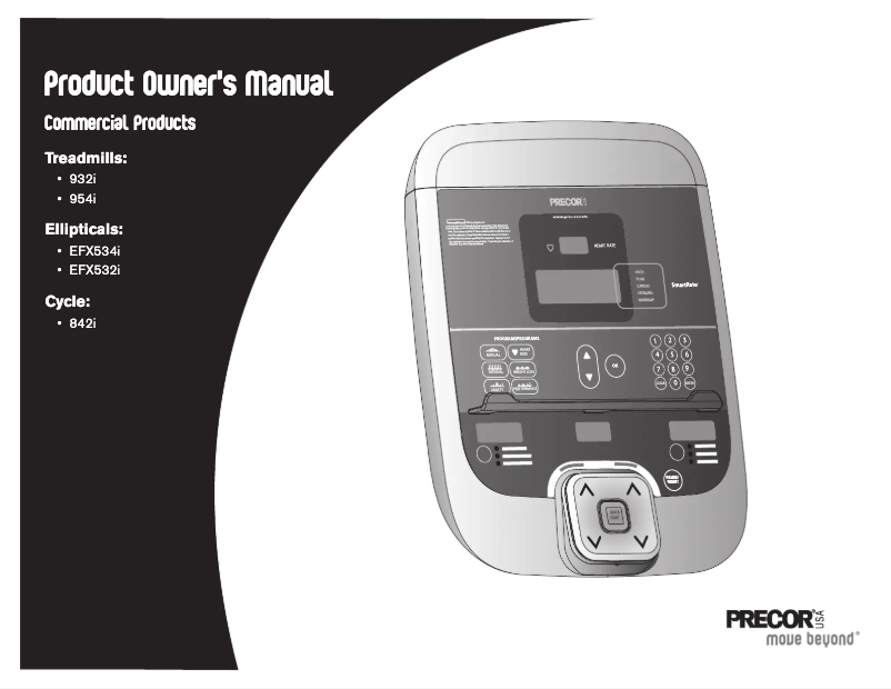 Page 1 de la notice Manuel utilisateur Precor EFX532i Elliptical
