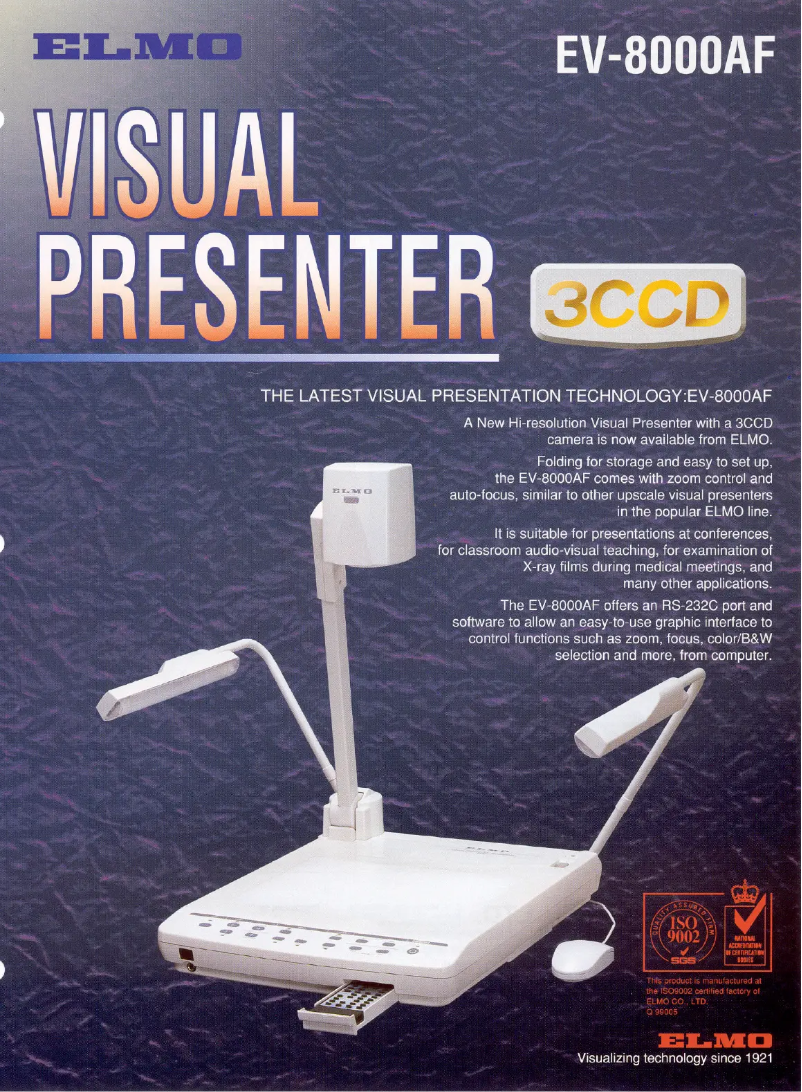 Page 1 of the manual Technical Sheet Elmo EV-8000AF
