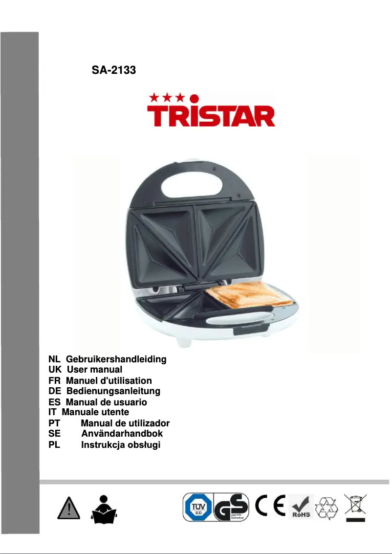 Page 1 de la notice Manuel utilisateur TriStar SA-2133
