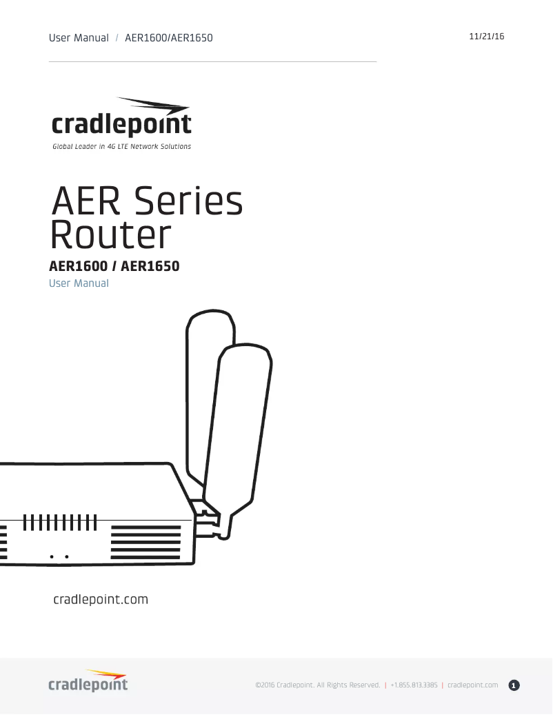 Page 1 de la notice Manuel utilisateur Cradlepoint AER1650