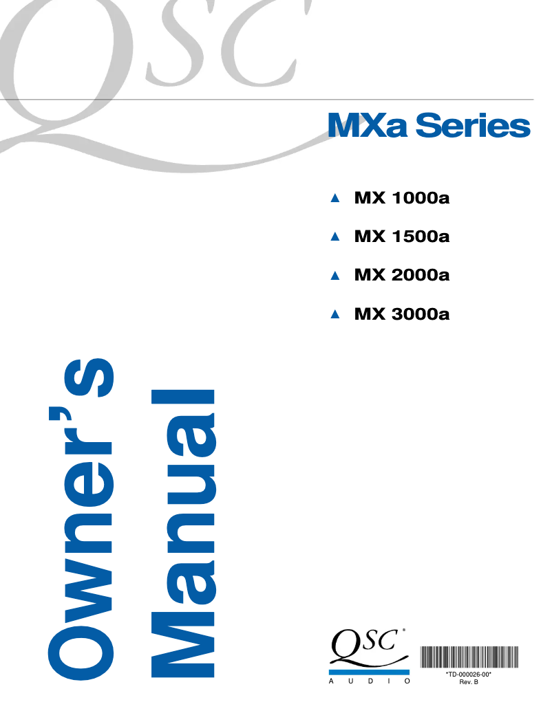 Image de la première page du manuel de l'appareil MX1500a