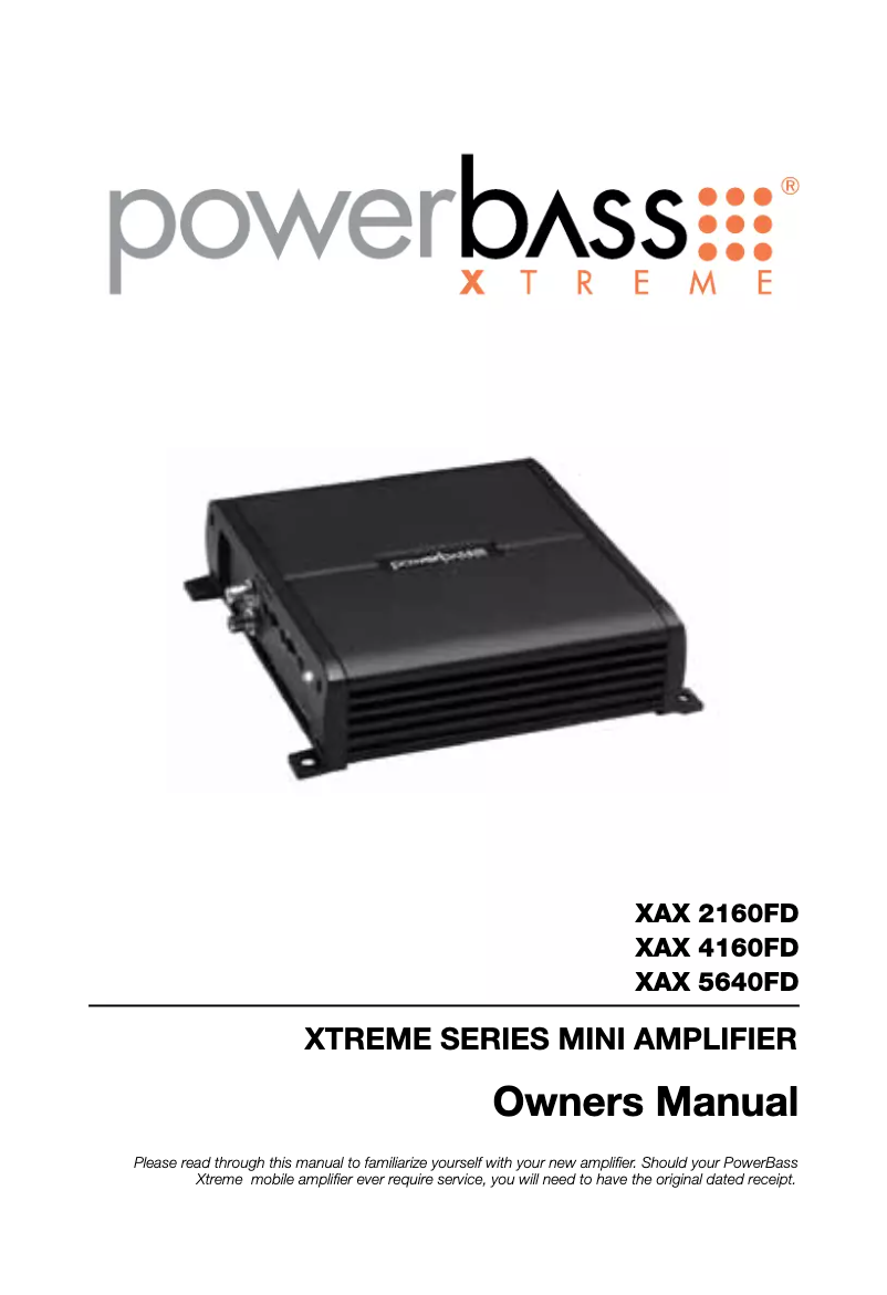 Page 1 de la notice Manuel utilisateur PowerBass Xtreme XAX 5640FD