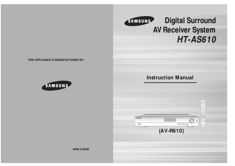 Page n°1 - Manuel utilisateur Samsung HT-AS610