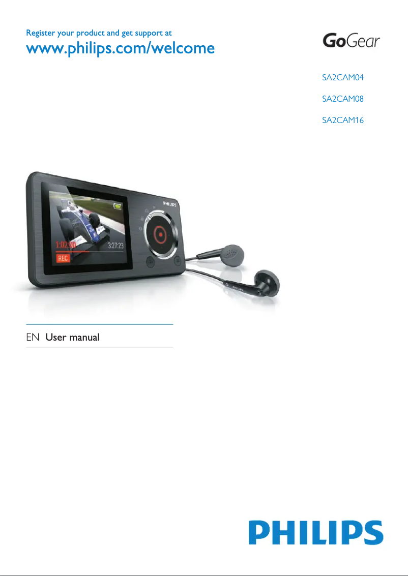 Image de la première page du manuel de l'appareil GoGear SA2CAM04P
