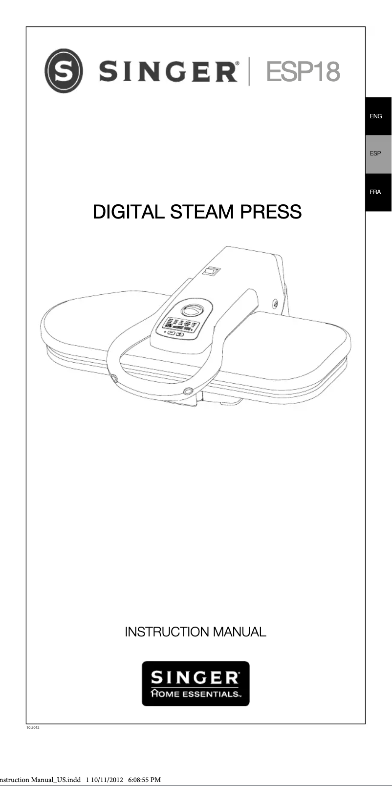 Page 1 de la notice Manuel utilisateur Singer ESP18