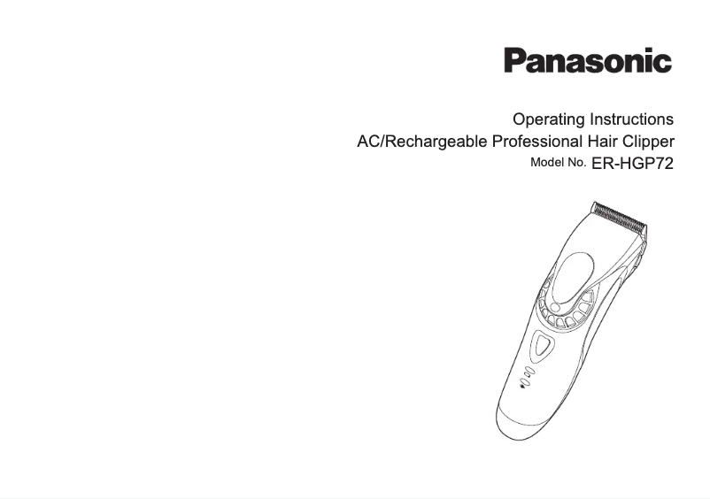 Image de la première page du manuel de l'appareil ER-HGP72