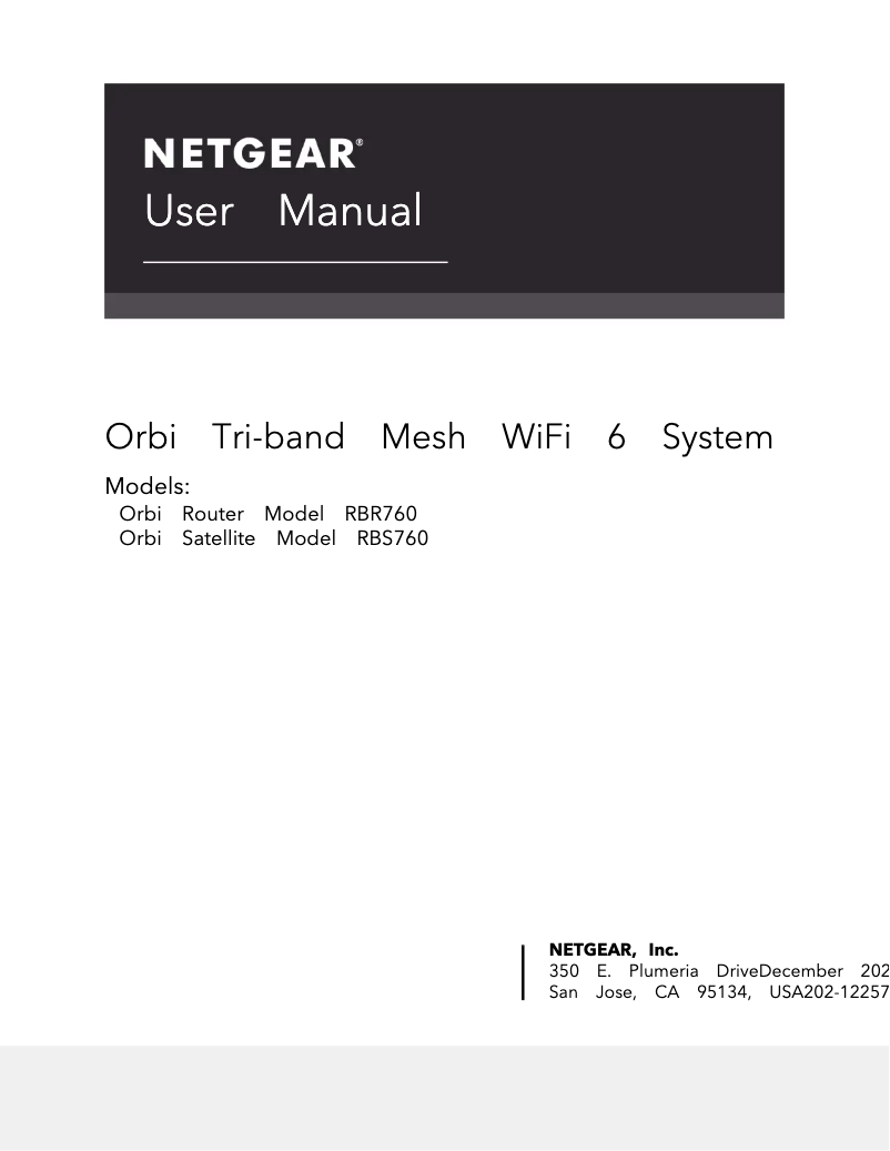 Page n°1 - Manuel utilisateur Netgear Orbi RBK764