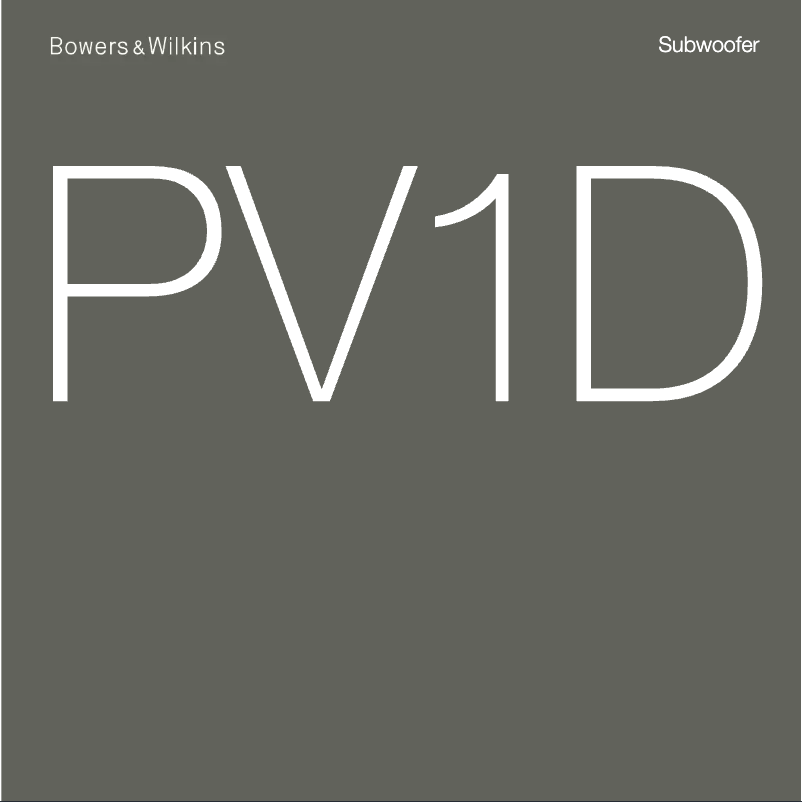 Página 1 del manual Manual de usuario Bowers & Wilkins PV1D