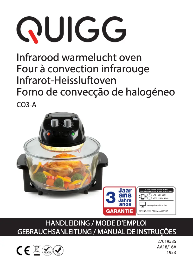 Page 1 de la notice Manuel utilisateur Primo CO3