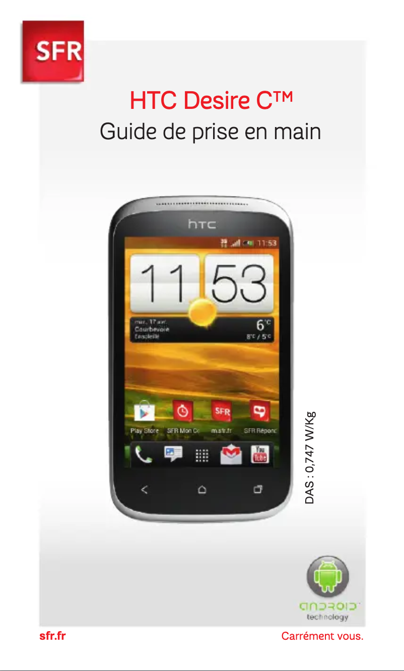 Page 1 de la notice Manuel utilisateur HTC Desire C