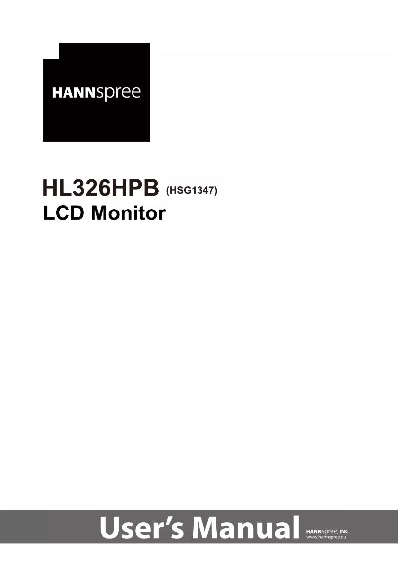 Page n°1 - Manuel utilisateur Hanns.G HL326HPB