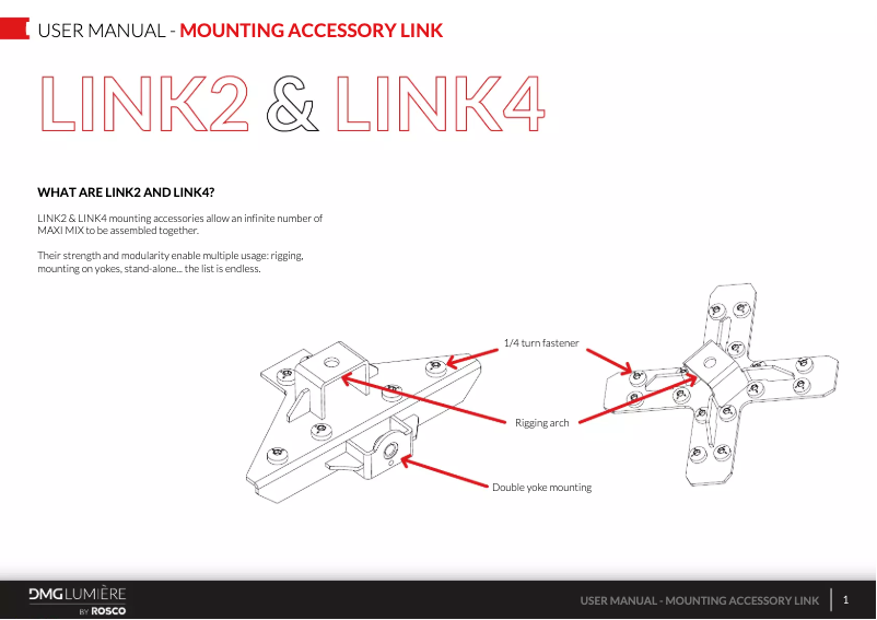Page 1 de la notice Manuel utilisateur DMG Lumière Link 4
