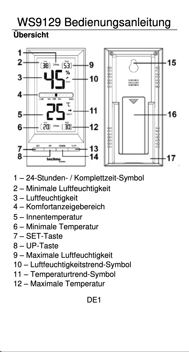 Image de la première page du manuel de l'appareil WS9129