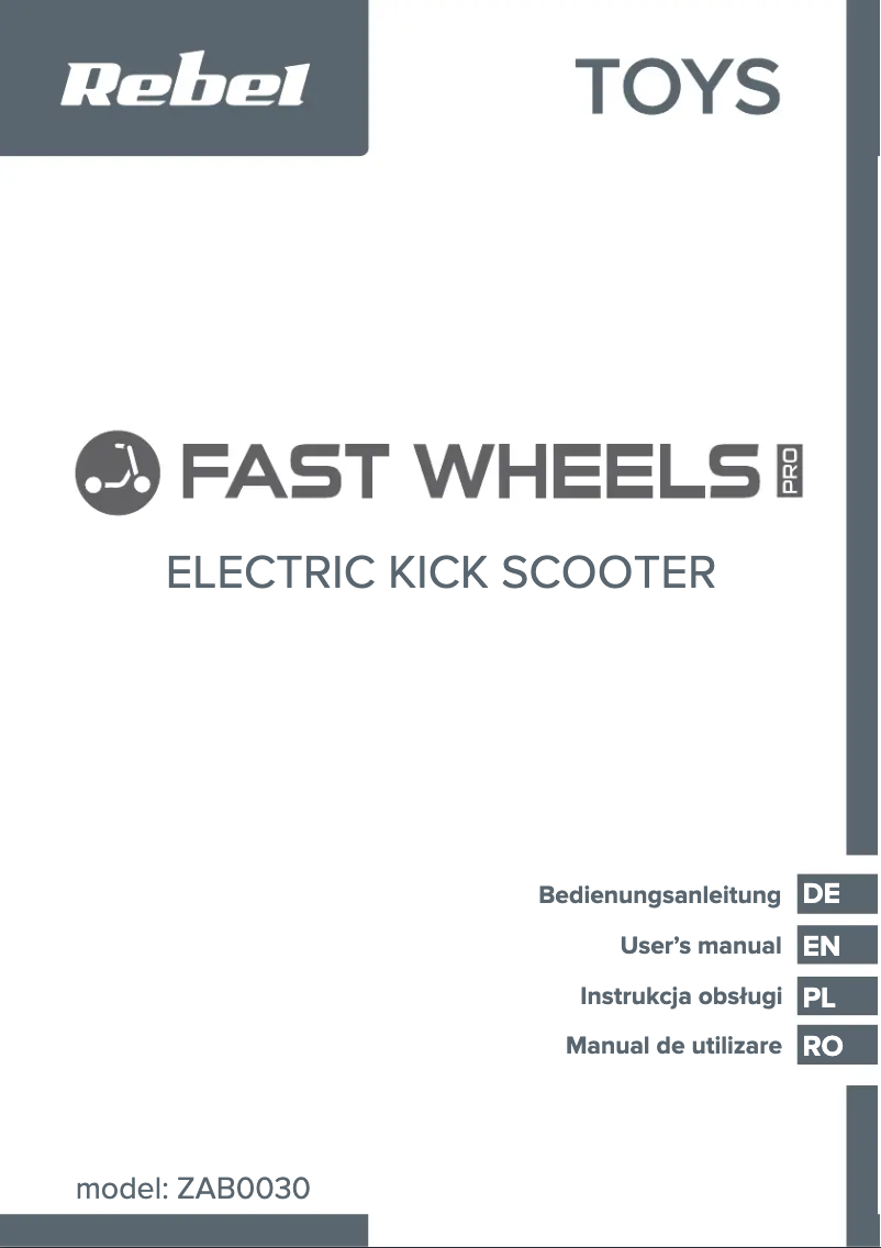 Image de la première page du manuel de l'appareil Fast Wheels Pro