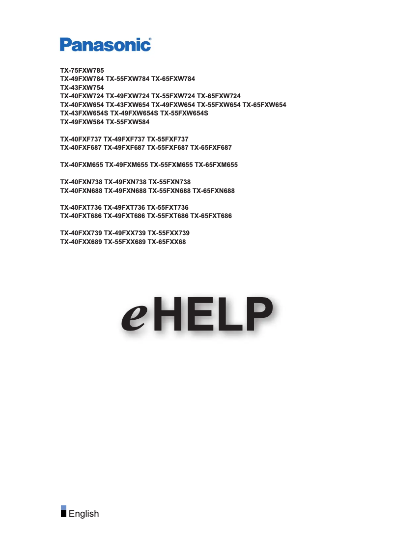 First page image of the manual for TX-49FXT686