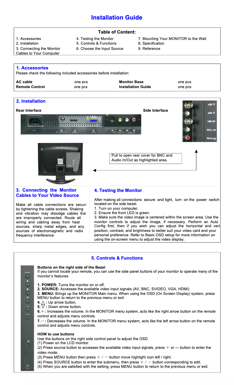 Page 1 de la notice Manuel utilisateur EverFocus EN7519HDMI