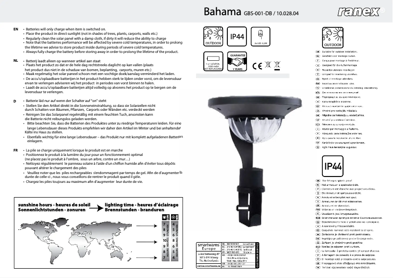 Page 1 de la notice Manuel utilisateur Smartwares 10.028.04