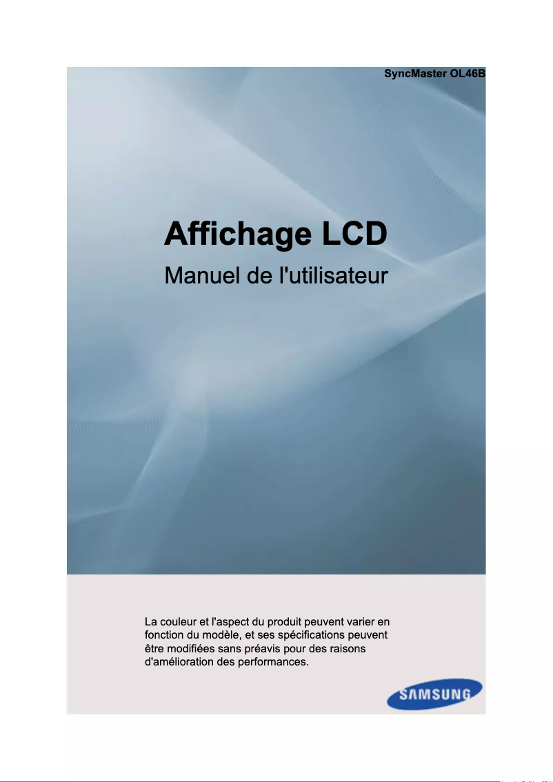 Image de la première page du manuel de l'appareil OL46B
