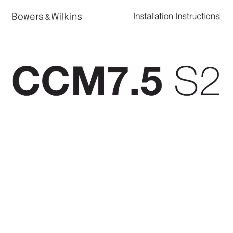 Page 1 de la notice Guide d'installation Bowers & Wilkins CCM7.5 S2