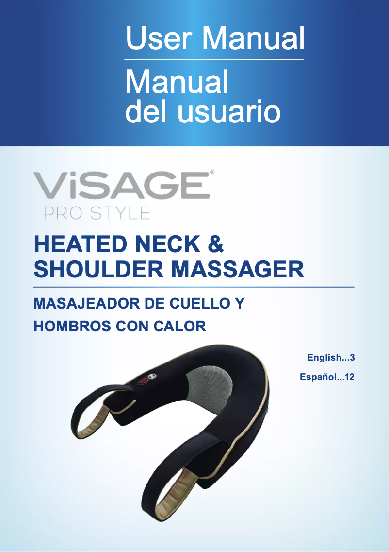 Page 1 de la notice Manuel utilisateur Visage Heated Neck & Shoulder or Back Massager E7264/E1363