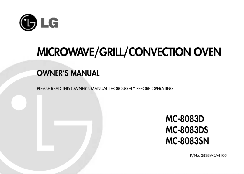 Page 1 de la notice Manuel utilisateur LG MC-8083SN