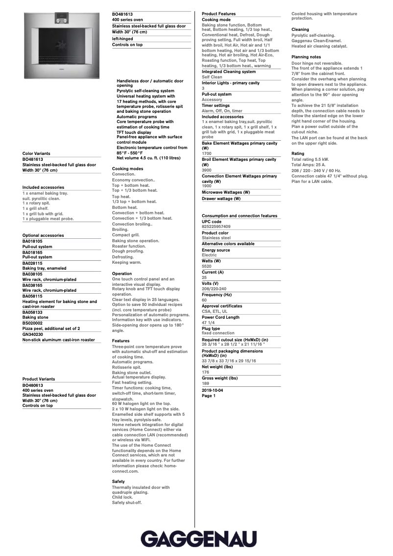 Imagen de la primera página del manual del dispositivo BO480613