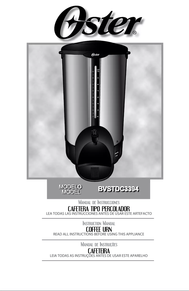 Page 1 de la notice Manuel utilisateur Oster BVSTDC3394013