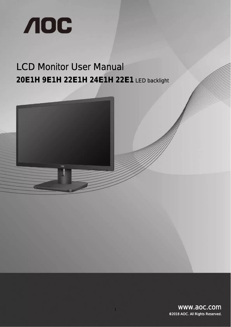 Page 1 de la notice Manuel utilisateur AOC Essential-line 24E1H