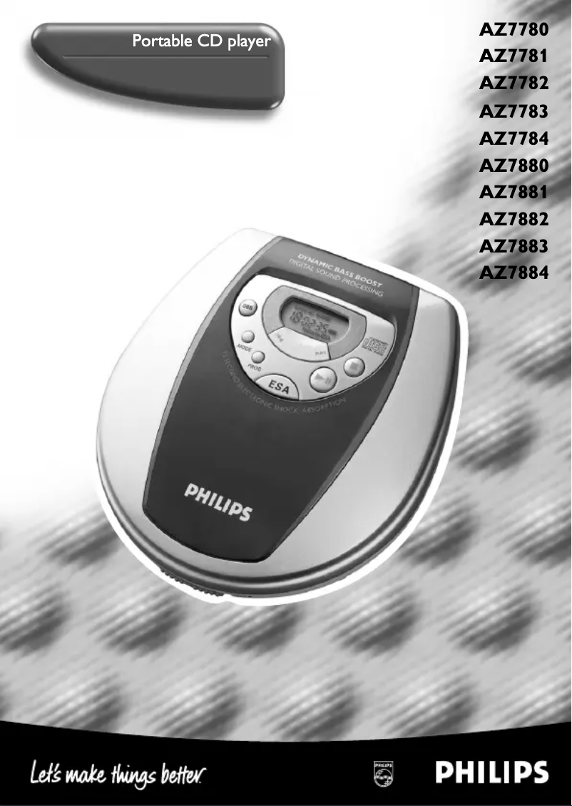 Page 1 de la notice Manuel utilisateur Philips AZ7784