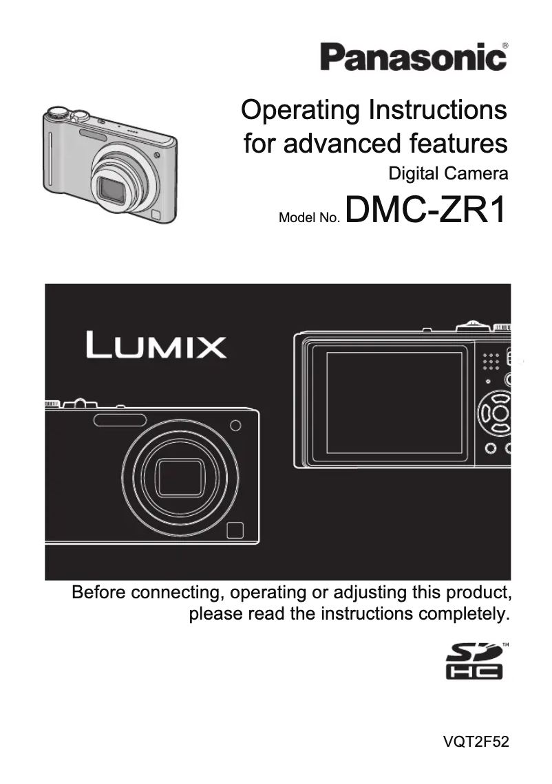 Page 1 de la notice Manuel utilisateur Panasonic Lumix DMC-ZR1