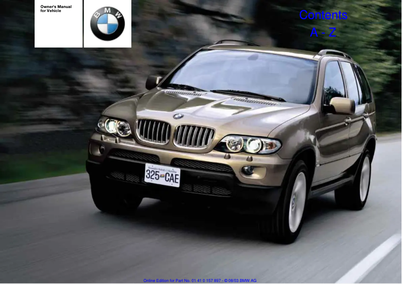 Page 1 de la notice Manuel utilisateur BMW X5 (2004)