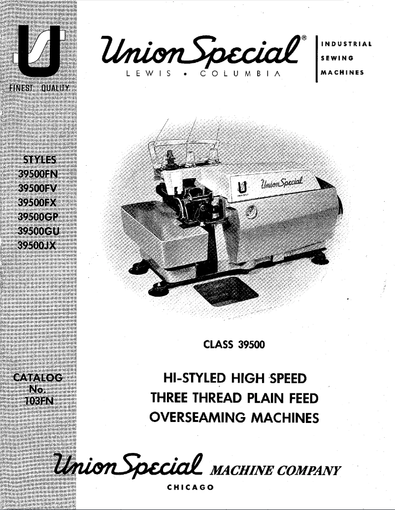 Page n°1 - Manuel utilisateur Union Special 39500FV