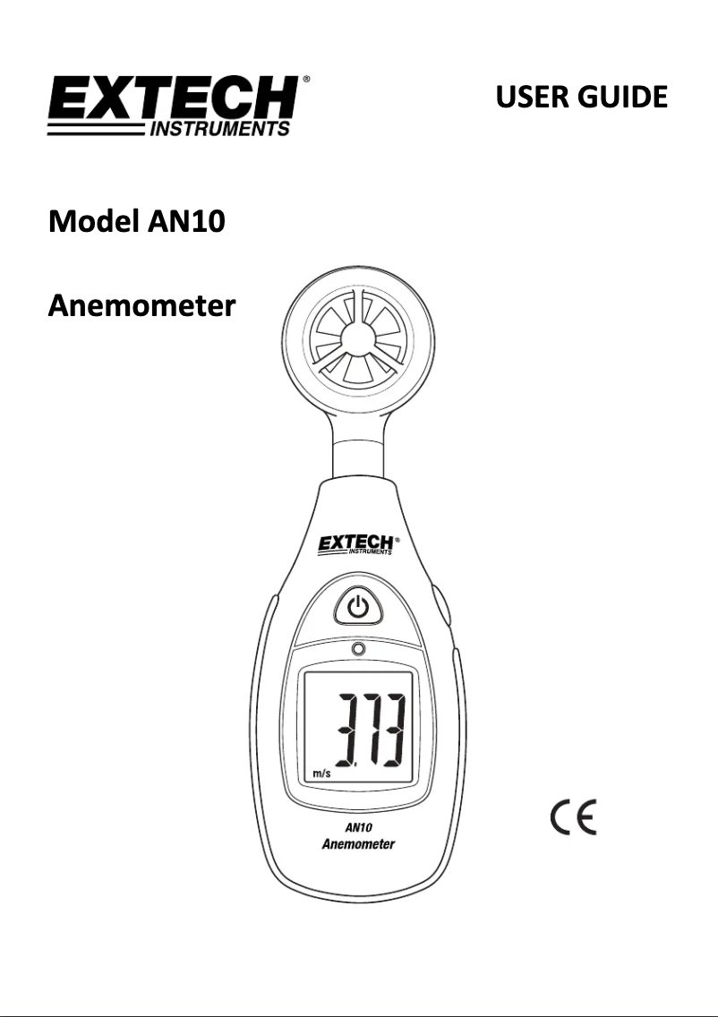 Page 1 de la notice Manuel utilisateur Extech AN10