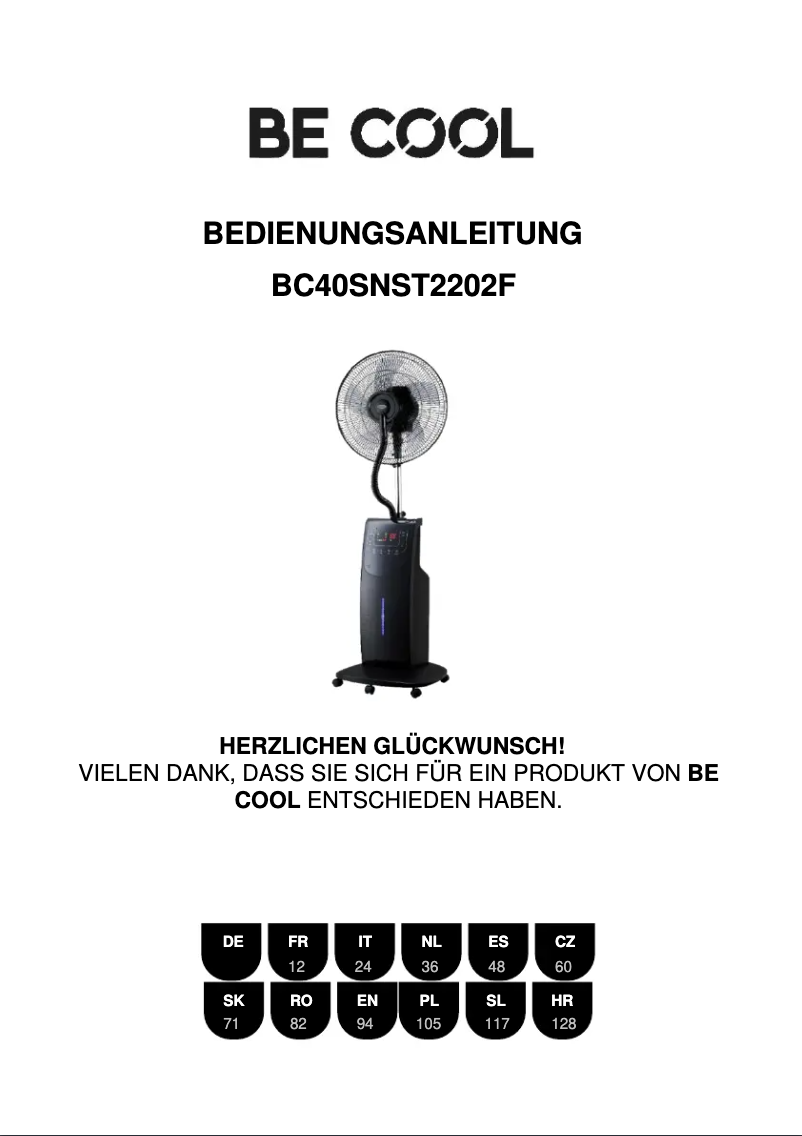 Página 1 del manual Manual de usuario Be Cool BC40SNST2202F