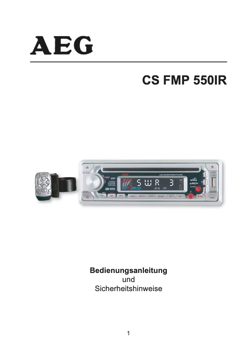 Image de la première page du manuel de l'appareil CS FMP 550 IR
