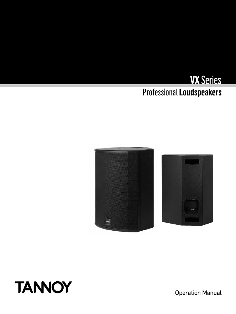 Page n°1 - Manuel utilisateur Tannoy VX 6