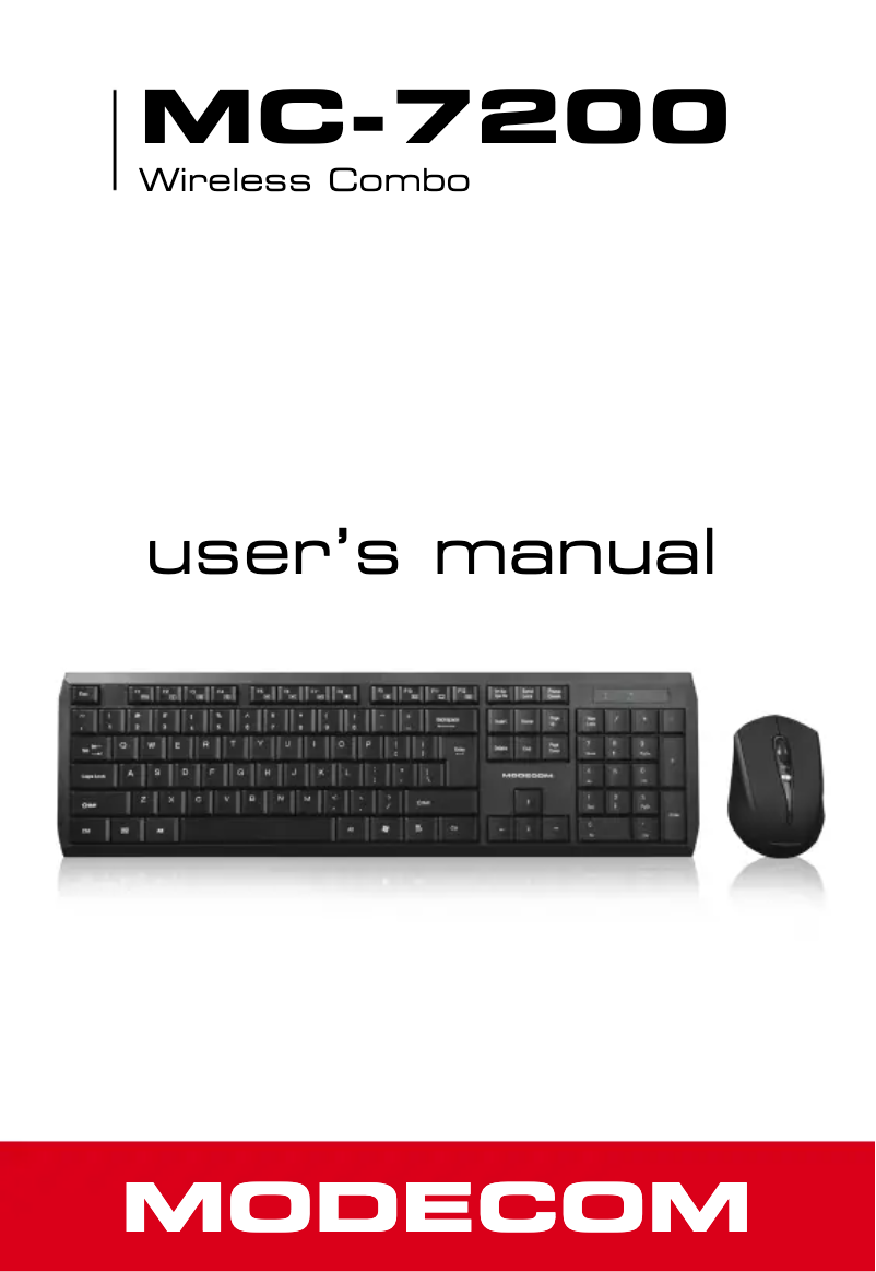 Page 1 de la notice Manuel utilisateur ModeCom MC-7200