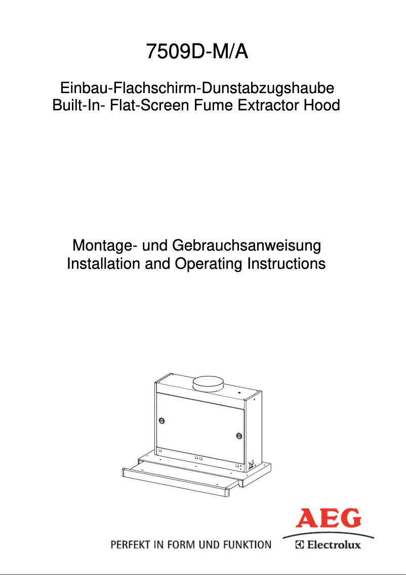 Page n°1 - Manuel utilisateur AEG 7509D-M