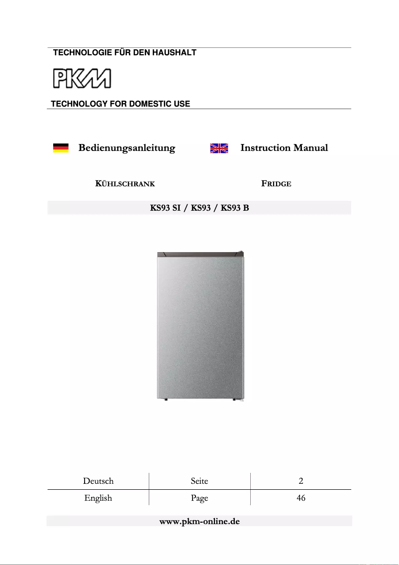 Page 1 de la notice Manuel utilisateur PKM KS93 SI