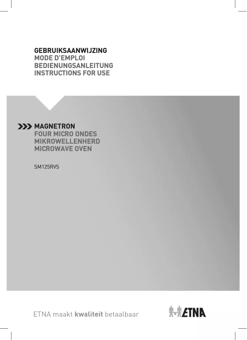 Page 1 de la notice Manuel utilisateur Etna SM125RVS