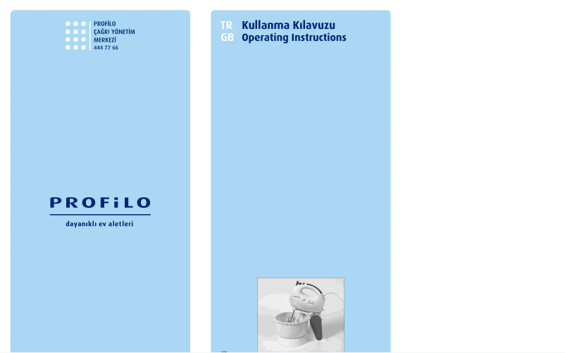 Page 1 de la notice Manuel utilisateur Profilo MK4625