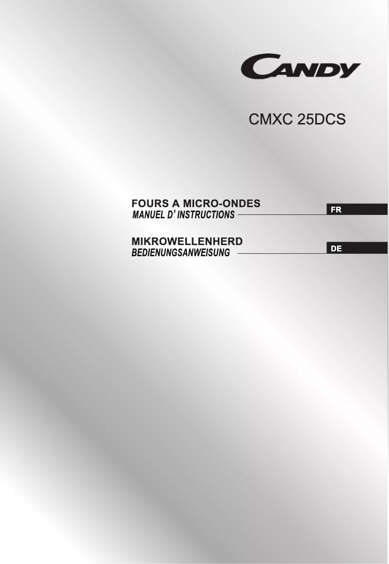 Page 1 of the manual User Manual Candy CMXC 25DCS