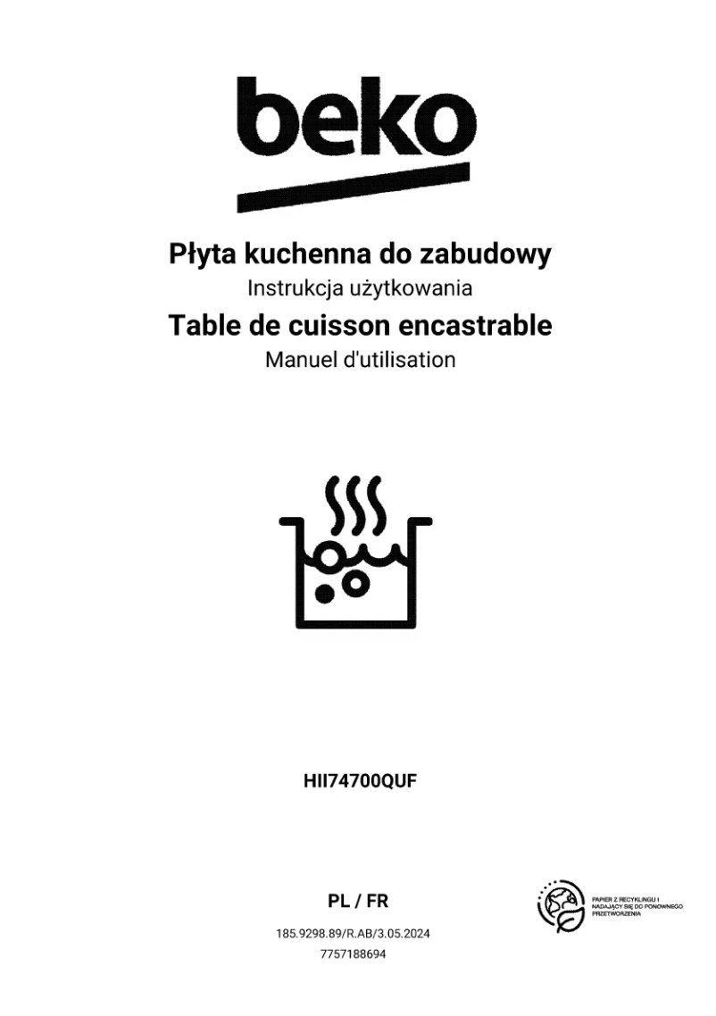 Image de la première page du manuel de l'appareil HII74700QUF