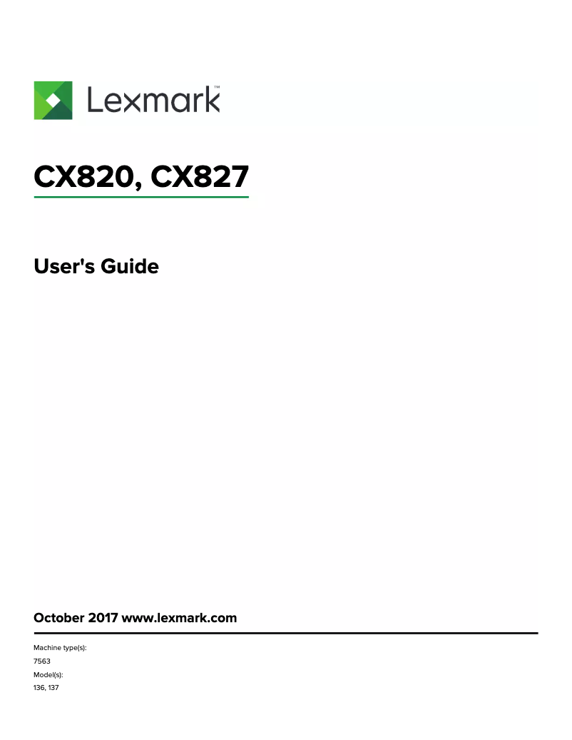 Image de la première page du manuel de l'appareil CX820de