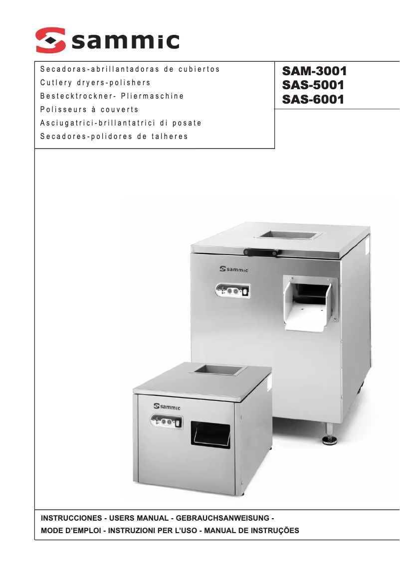 Page n°1 - Manuel utilisateur Sammic SAM-3001