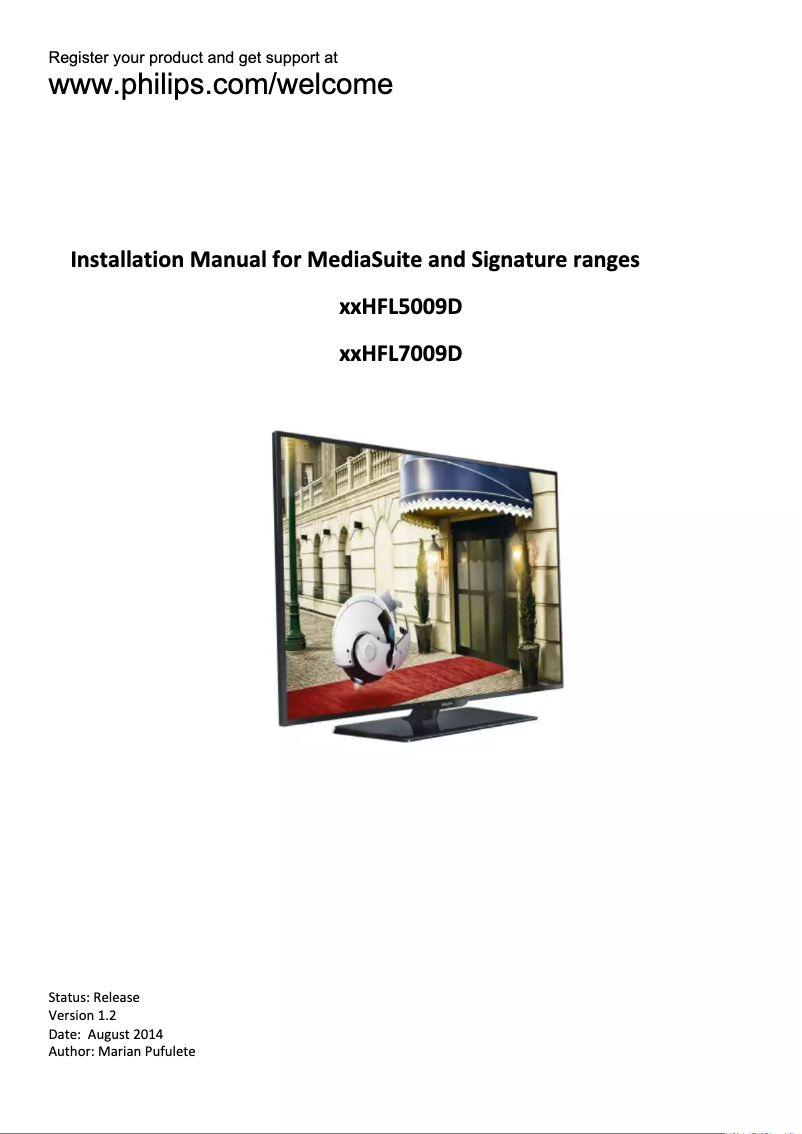 Page n°1 - Guide d'installation Philips 40HFL5010L