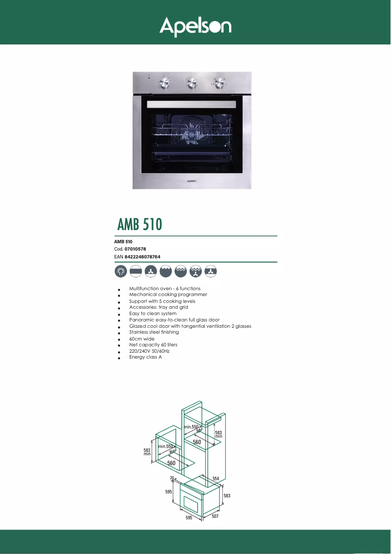Page 1 de la notice Manuel utilisateur Apelson AMB 510