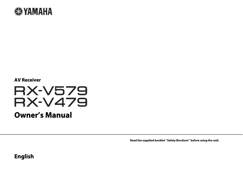 Página 1 del manual Manual de instrucciones Yamaha RX-V479